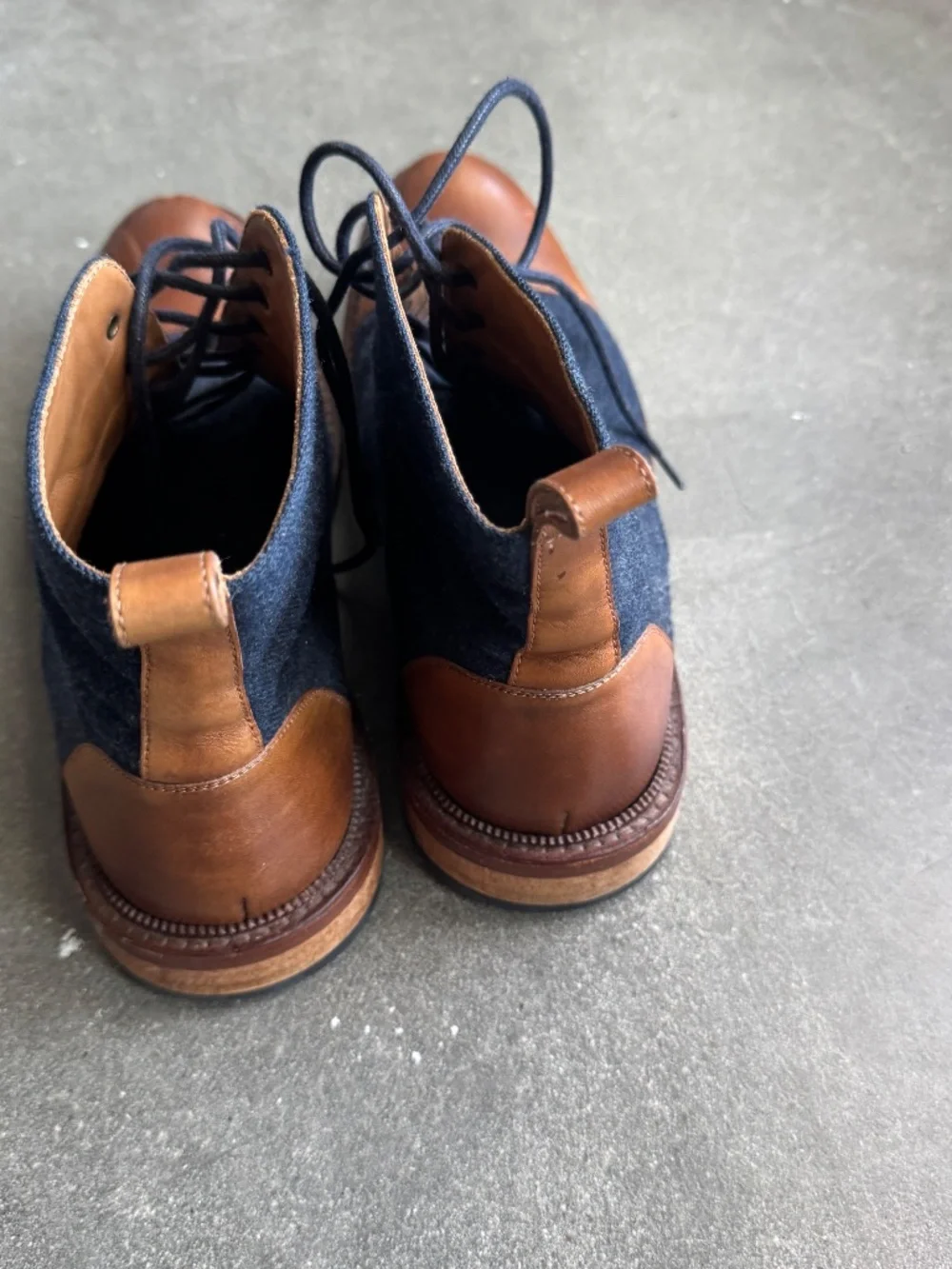 Navy Denim Taft Jack Boots, Size 40